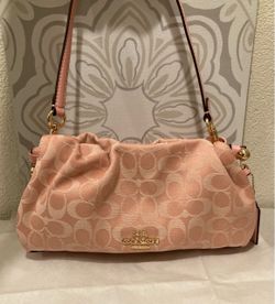 Coach faye Pink Signature Jacquard Crossbody Bag