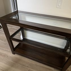 Glass Top Console Table 