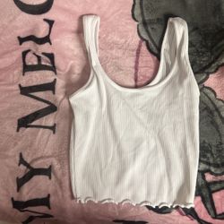 White Crop Top Tank