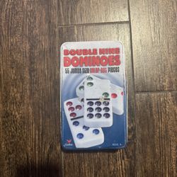 Vintage Cardinal Double Nine Dominoes – 55 Jumbo Color-Dot Tiles – Original Tin