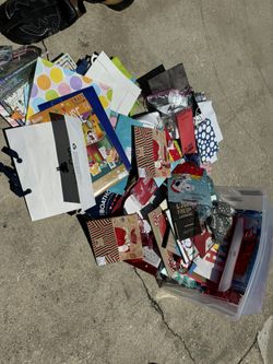 tote full of gift bags/wrap +misc’s.