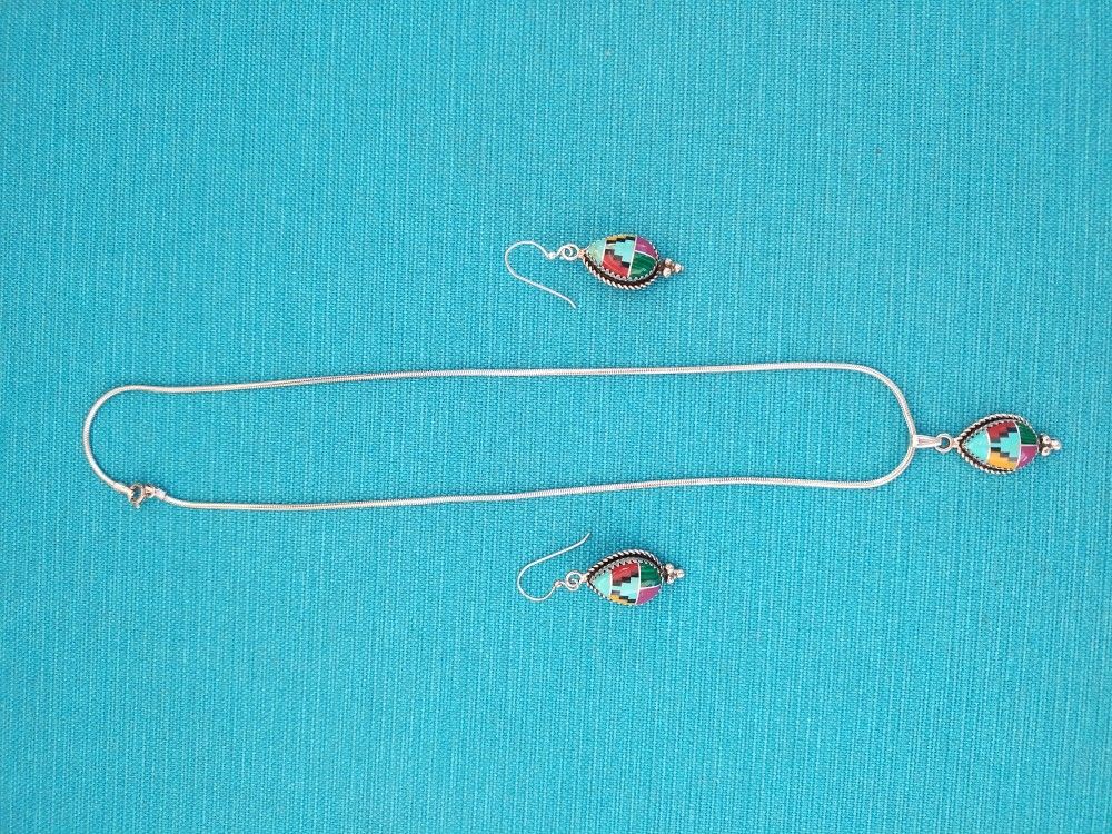 Cadena De Plata Italiano Cadena Y Aretes Muy Bonitos