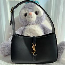 Saint Laurent Hobo Bag in Smooth Black Leather