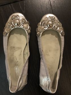 Coach silver flats
