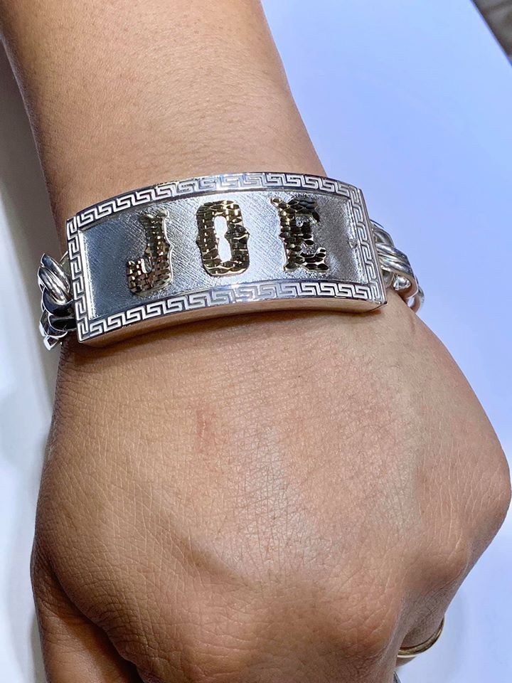 Silver chino shop link bracelet