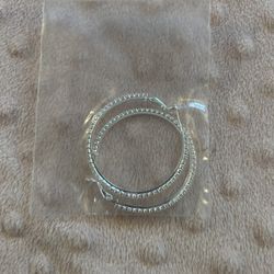 Silver With Rhinestones Earrings