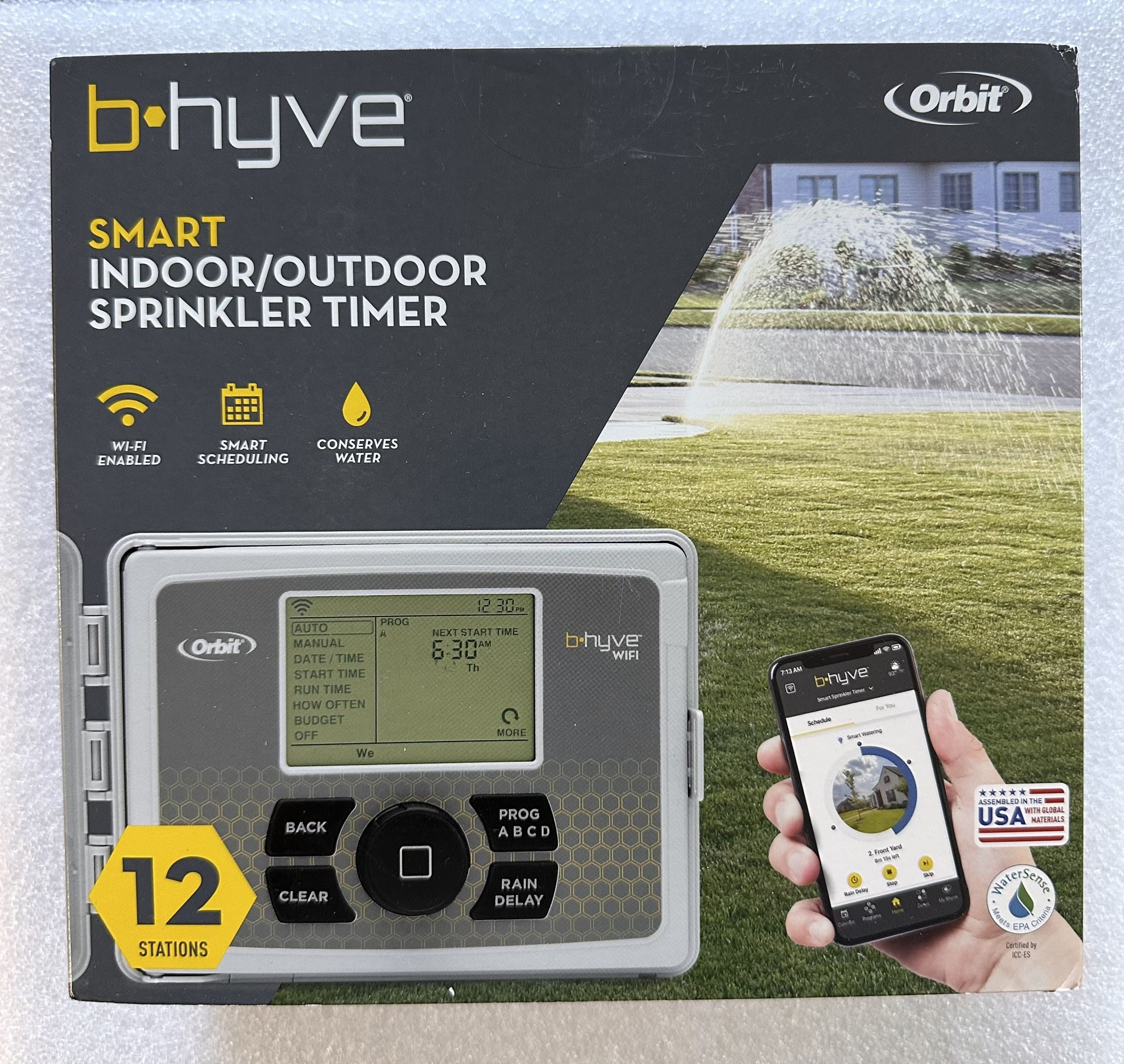 Orbit 57950 NEW B-hyve 12-Zone Smart Indoor/Outdoor Sprinkler Controller