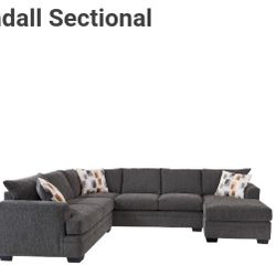 A Gray Kenwood Sectional,Suede