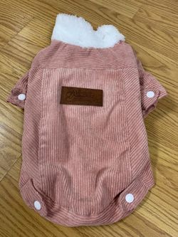 Medium Pink Corduroy Warm Dog Coat