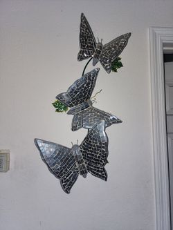 Butterfly Glass Iron Decoration From Mexico