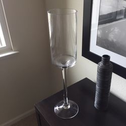 24" glass stem candle holder