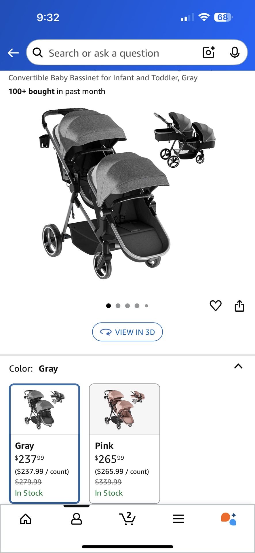 Twin Double Stroller