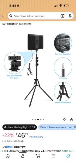 Led video light tripod stand