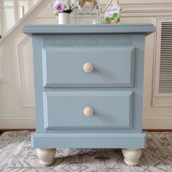 Cute Dusty Blue Refinished Nightstand