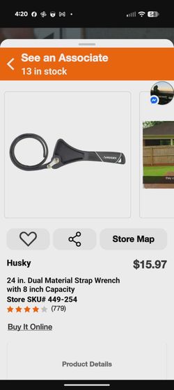 Husky 24 in. Dual Material Strap Wrench with 8 in. Capacity