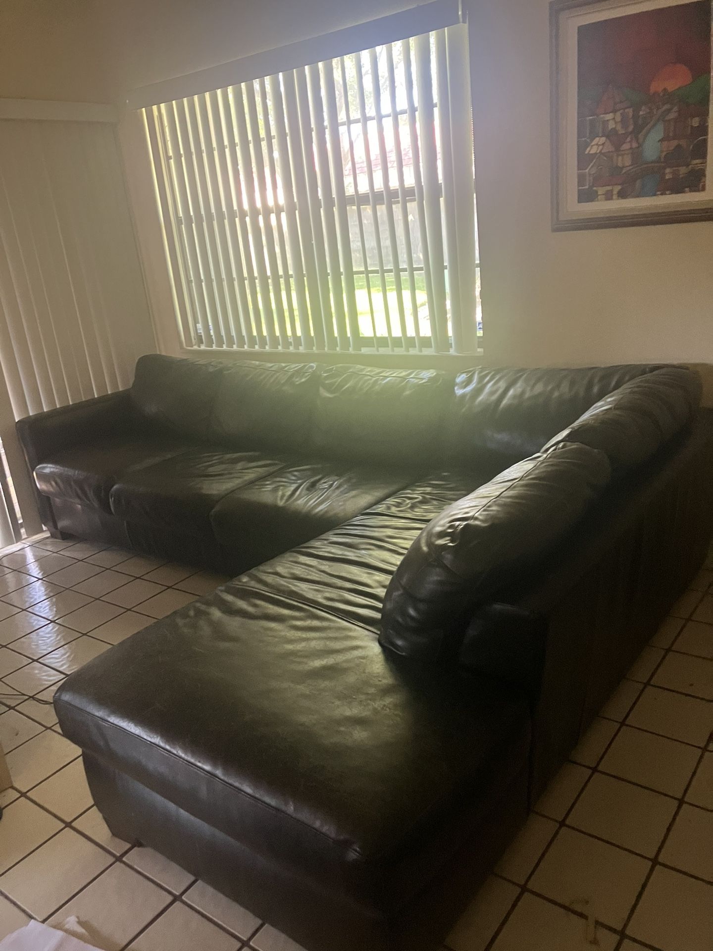 Italian Leather Sleeper Sectional-Must Go By Next Tuesday!!
