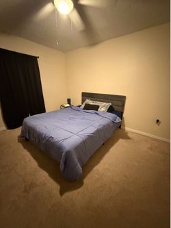 Queen bed frame and mattress