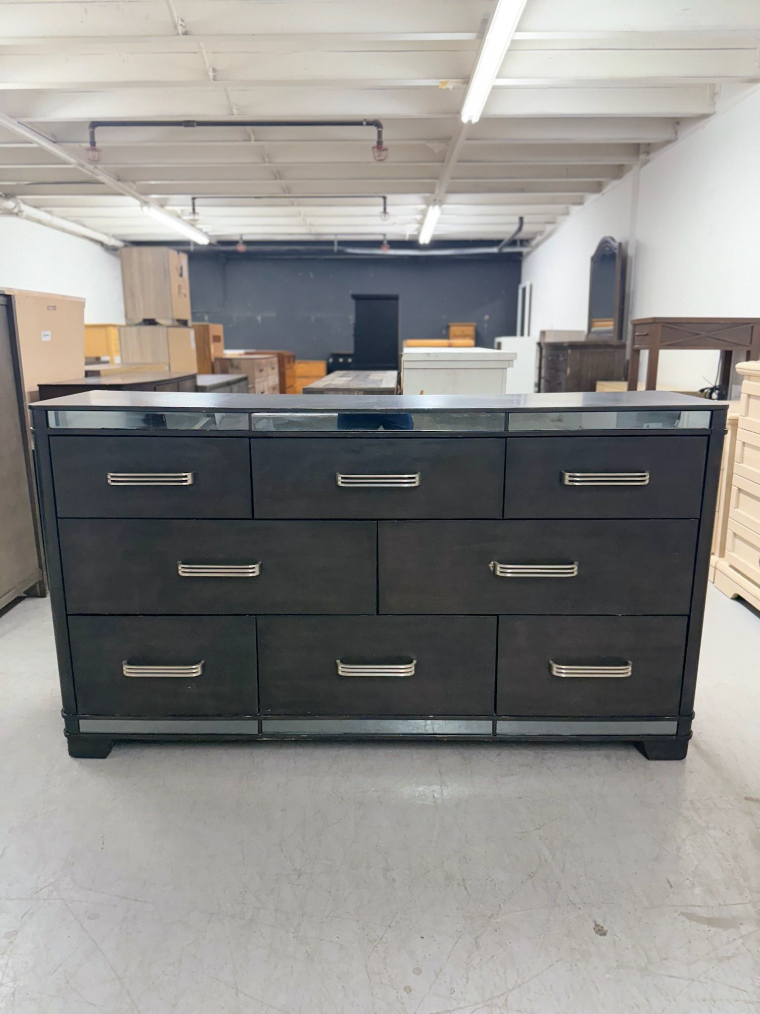 Eric Church Highway to Home Black 8 Drawer Dresser with Mirror Trim
