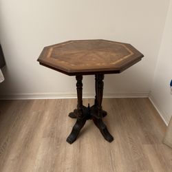 Antique Wooden Inlaid Table