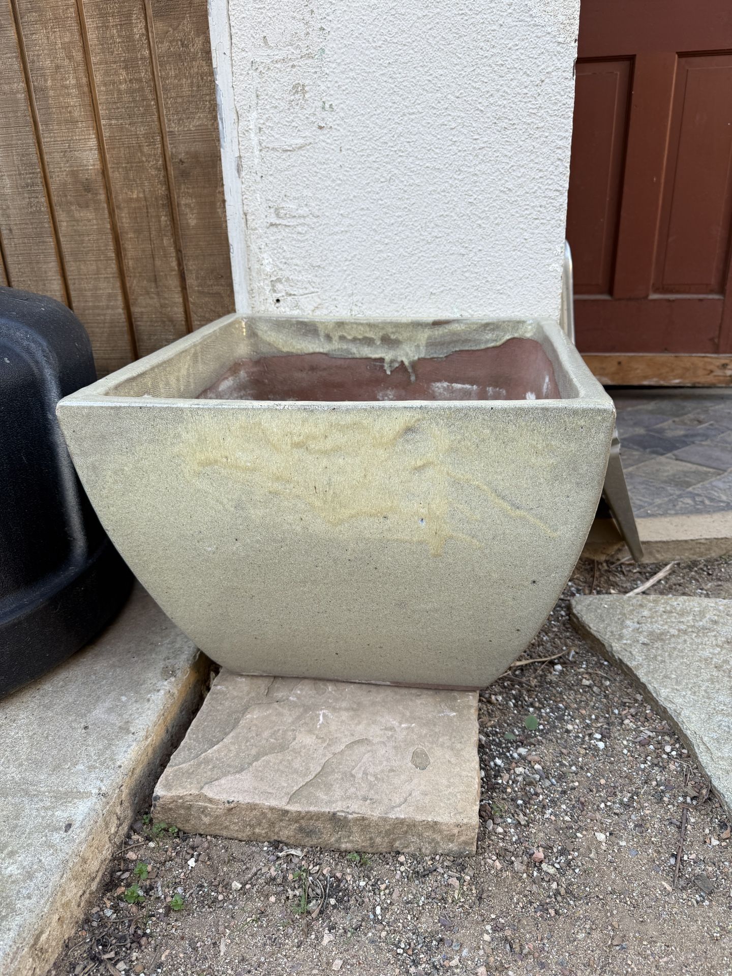 Planter Pot Unique Heavy Duty Glazed 19"x19" top x 14.5"h