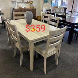 7  Piece Solid Wood Dining Table Set  -  Limited Time Offer 