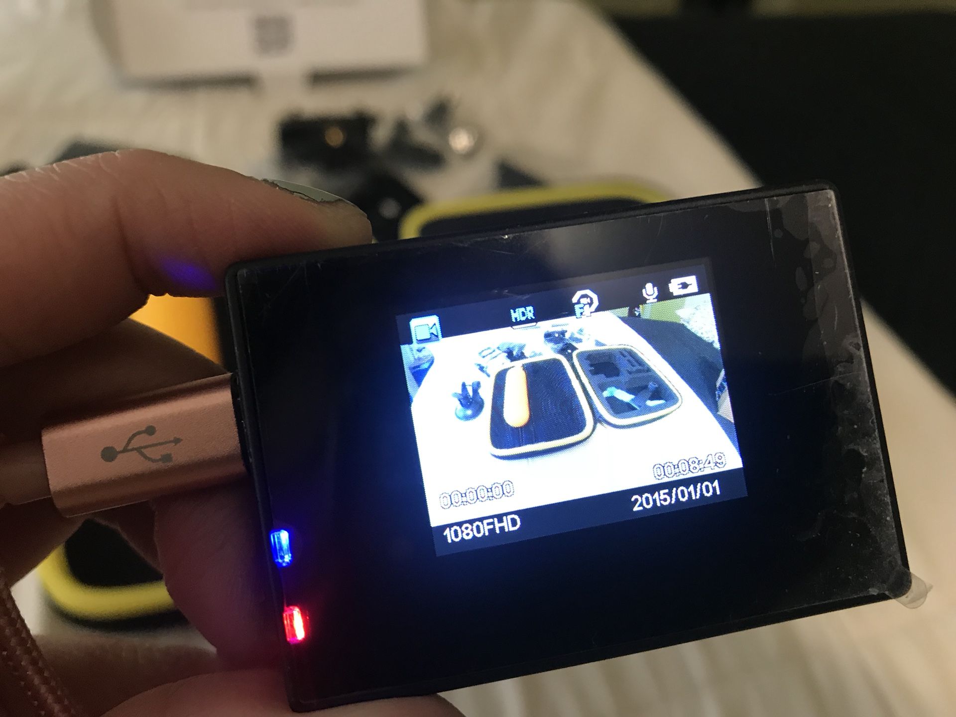 DB 1080p Action Camera with Accessories and Travel Case