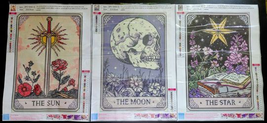 3pk Tarot Card Diamond Painting Kits Set of 3