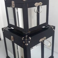 Mirrored storage boxes 2pc