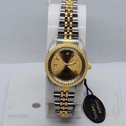Nice New Generation Ladies Quartz Watch Two Tone President Style With Genuine Diamond And New Battery
