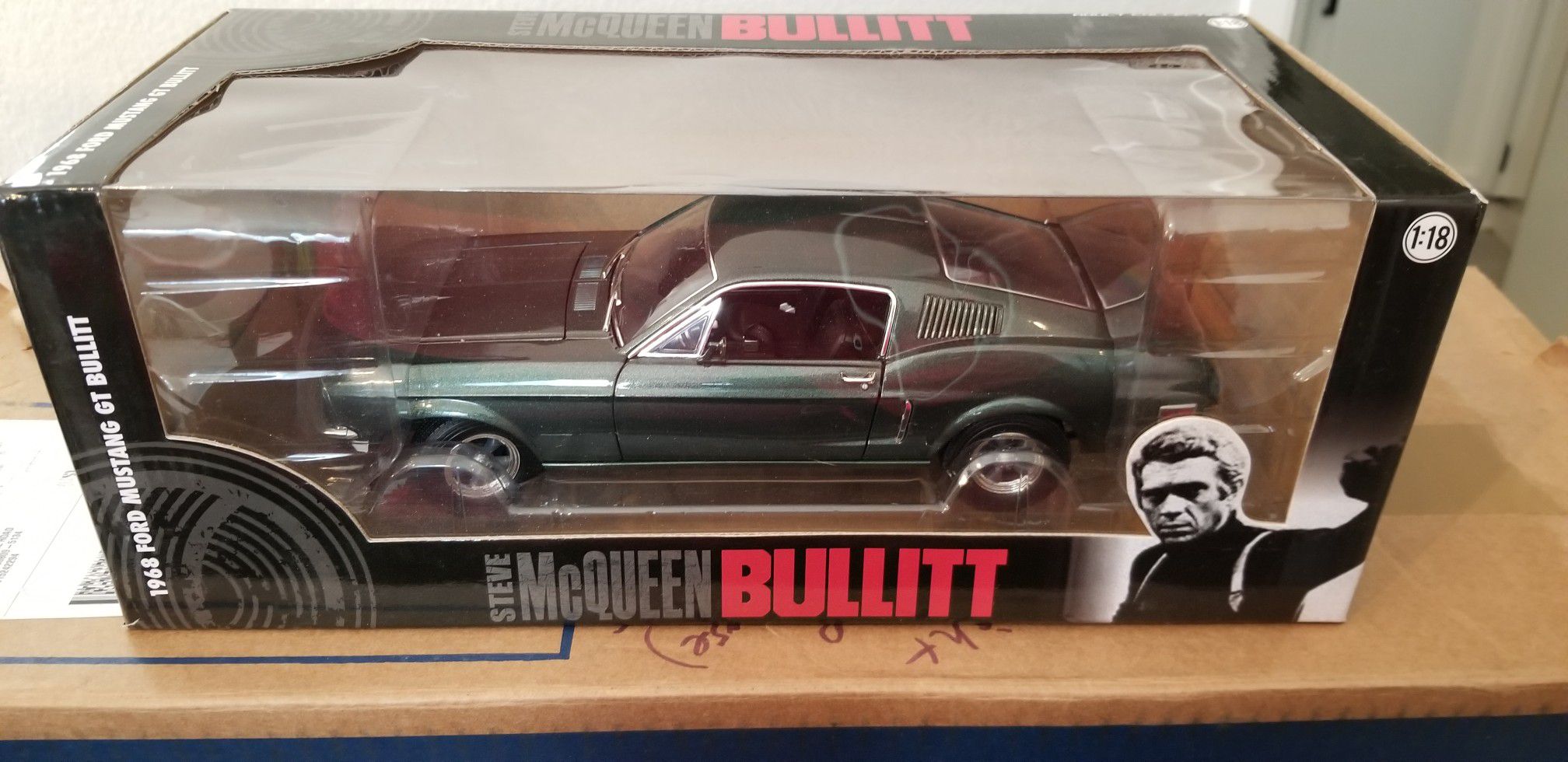 Steve McQueen Bullitt 1/18 Car Model. New in box. $30