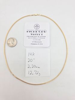 14k gold 20" box chain