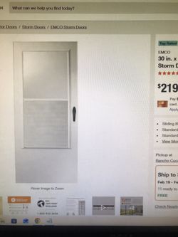 EMCO 30in.x78in.White Universal 3/4-Light Vinyl Storm Door With Black Hardware 