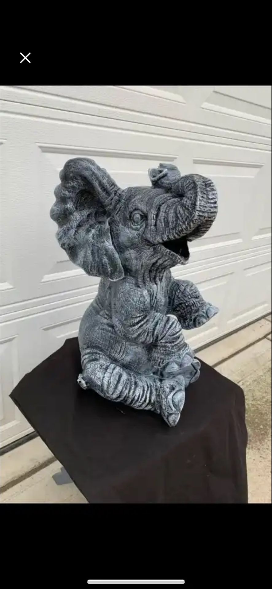 Large, Happy Elephant Statue