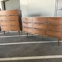 Vintage walnut bedroom set dressers
