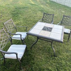 4 Chair And Table Wrought Iron Patio Furniture