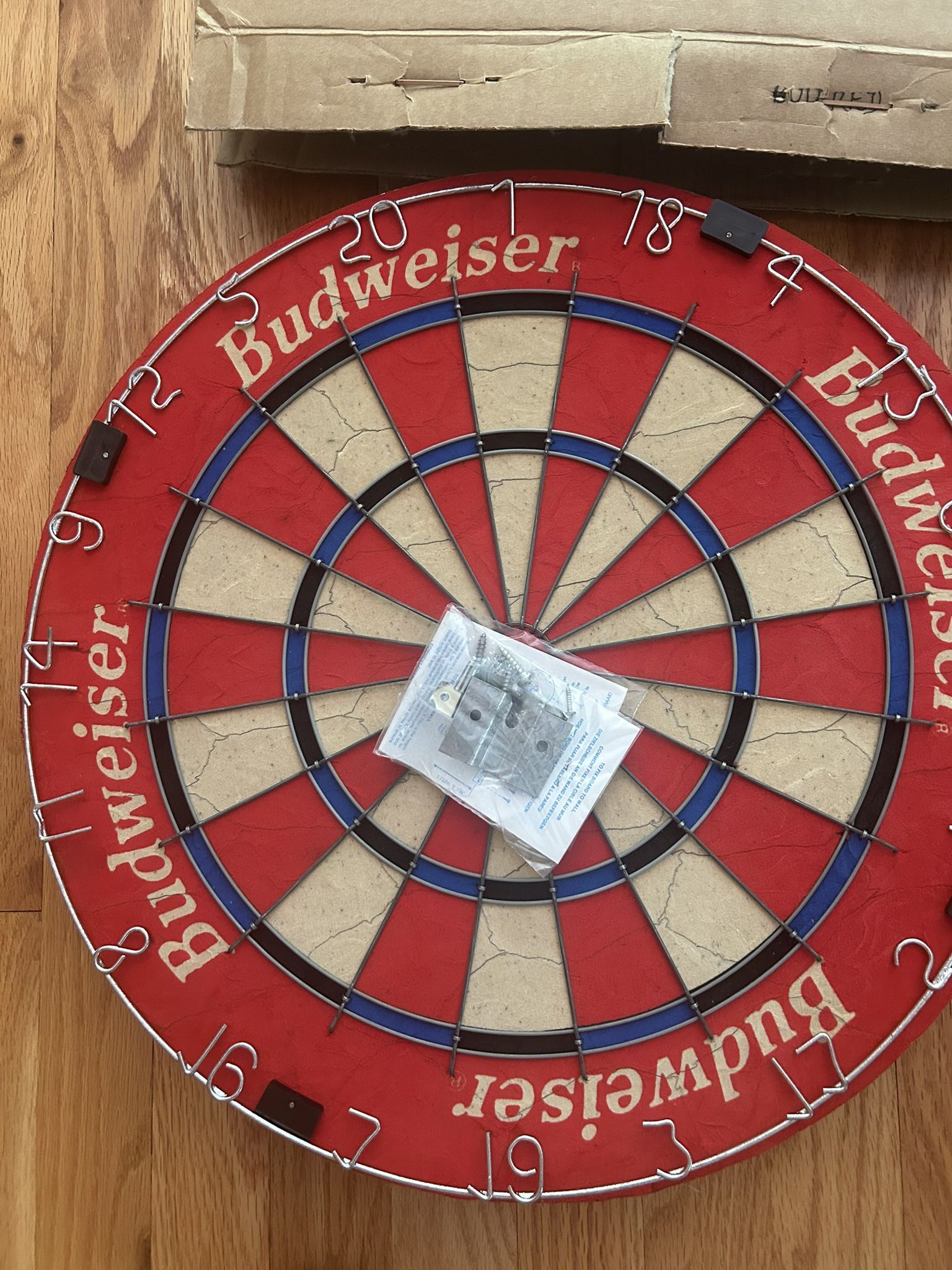 Vintage Budweiser Dart Board And Dart Set