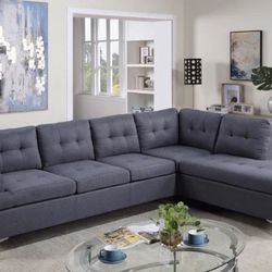 Vintage Gray Linen Sectional ( sectional couch sofa loveseat options