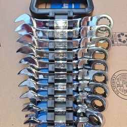 Matco Stubby Ratcheting Flexible Wrench Set Exellent Condition Firm