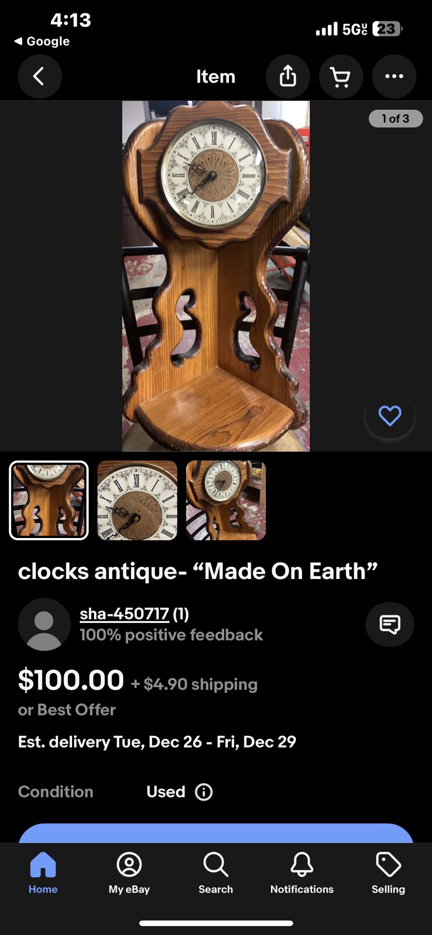 Antique Wood Clock