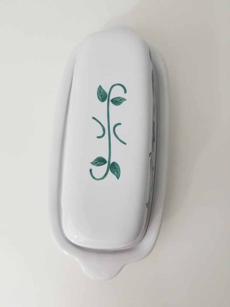 A Princess House Exclusive Orchard Medley Covered Butter Dish EUC Ceramic