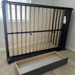 Queen Bed Frame with Storage Drawer