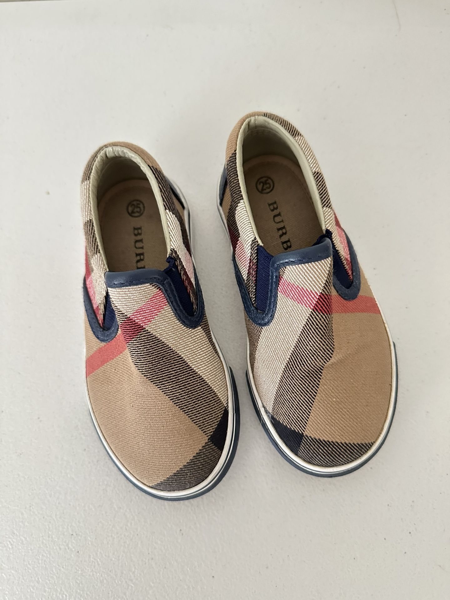Burberry Kids Slip-On Shoes - Tan and Navy