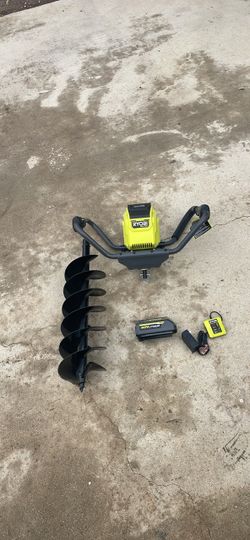 RYOBI 40V HP Brushless Cordless Earth Auger Powerhead with 8 in. Bit with 4.0 Ah Battery and Charger