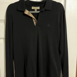 Burberry Black Mens Polo (Long-sleeve) Size M 
