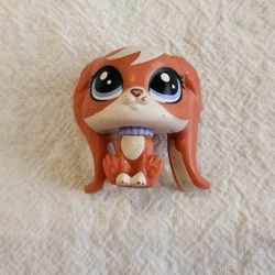 LPS Mini Conchita Chipley Dog Puppy.  Pawsabilities.  #335.   Brown & Beige with Purple Eyes.  Adorable Littlest Pet Shop figurine.  Bundle to save on