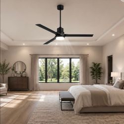 60 inch Ceiling Fan with Remote, 24 inch down rod