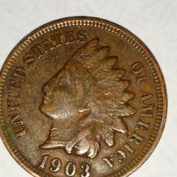1903 Indian Head Penny With Error. Back Side Had 3 Arrows With 5 Leaves. Truly One Of A Kind