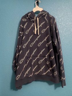 Champion blue Graphic Design Hoodie Size XL