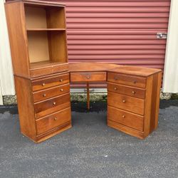 Mid Century 4 Piece Corner Dresser Desk
