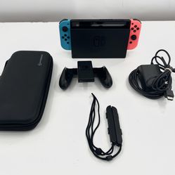 Nintendo Switch HAC-001 (-01) V2 Console Black W/ Dock & Case 